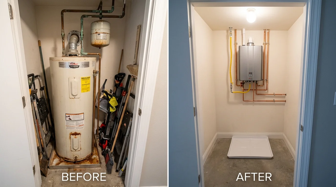 Tank water heater versus wall-mounted tankless unit comparison for Dublin, NH homeowners
